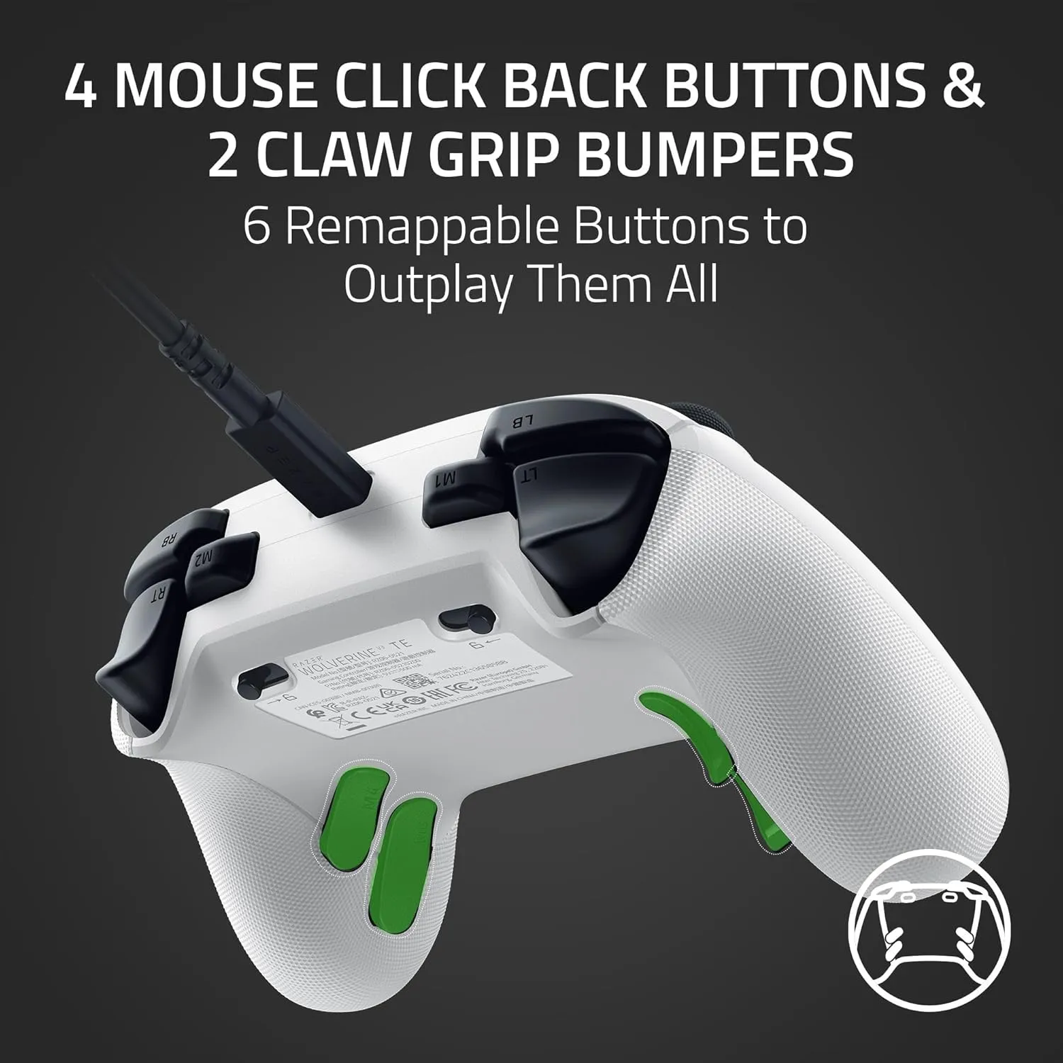 Razer Wolverine V3 Tournament Edition Wired Gaming Controller: Licensed for Xbox Series X|S, Xbox One, Windows PC - 6 Remappable Buttons - Fast Triggers - USB-C Cable - Wired Tournament Mode - White