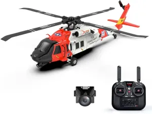 RC Brushless Helicopter, F09-S 1/47 2.4G 6CH Brushless Direct Drive RC Helicopter Model with Camera for Adults