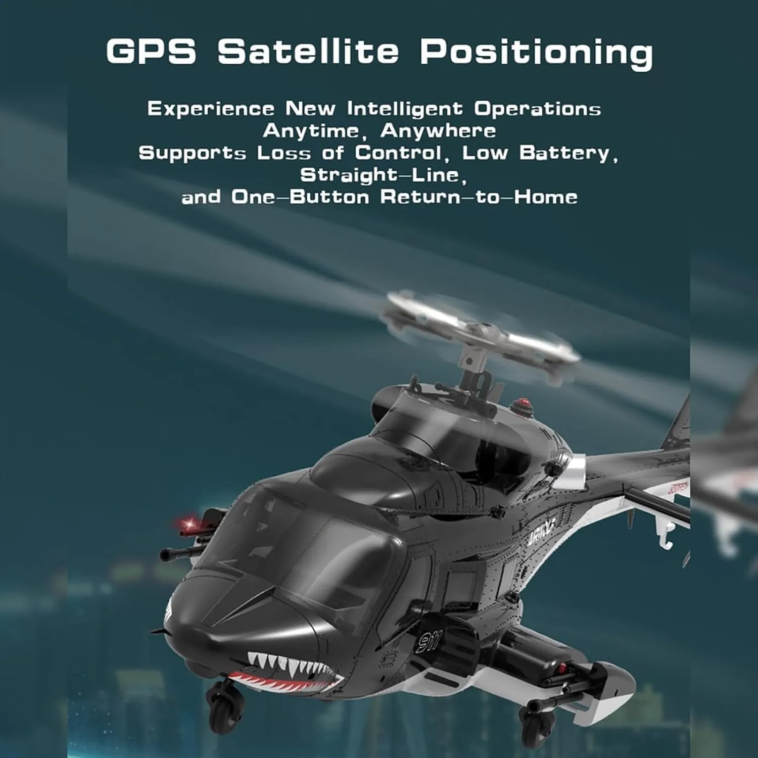 RC Helicopter for Adults, AW-911 Aircraft, 1/34 Scale 2.4G 9CH Flybarless with 6G/3D Stunt Mode, RC Helicopter Model with GPS Positioning (RTF),1 Battery