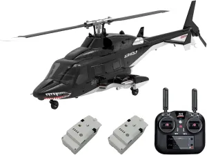 RC Helicopter for Adults, AW-911 Aircraft, 1/34 Scale 2.4G 9CH Flybarless with 6G/3D Stunt Mode, RC Helicopter Model with GPS Positioning (RTF),2 Batteries
