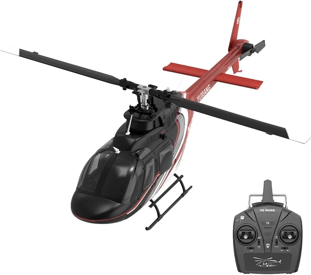 RC Helicopter for Adults, F08 Bell 206 1:27 Scale 2.4G 6CH Brushless Direct-Drive 3D/6G Flybarless RC Helicopter Model with Optical Flow Positioning (RTF Version)