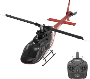 RC Helicopter for Adults, F08 Bell 206 1:27 Scale 2.4G 6CH Brushless Direct-Drive 3D/6G Flybarless RC Helicopter Model with Optical Flow Positioning (RTF Version)