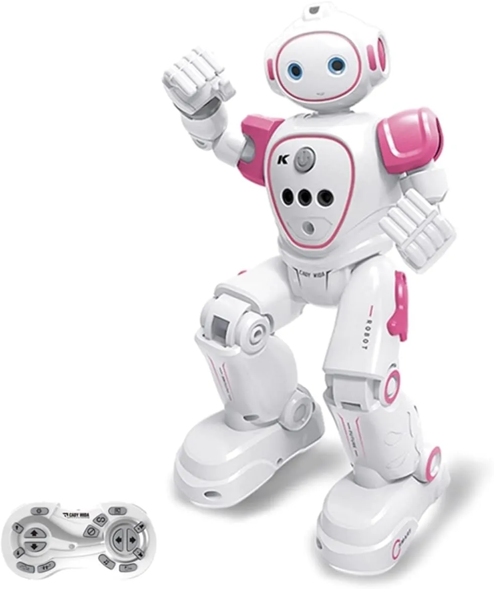RC Robot Toys Gesture Sensing Smart Robot Toy for Kids Can Singing Dancing Speaking Christmas Birthday (Pink)
