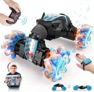 RC Stunt Car for Kids with Remote Control, Music, Double Sided 360 Degree Spins and Flips, Gesture Sensing - Gift for 8-15 Years Boys Girls, Birthday