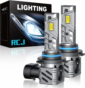 RCJ 9005/HB3 Fog Light Bulbs, 2025 Updated 35000LM 6000K Cool White with Fan, Plug-N-Play, Pack of 2