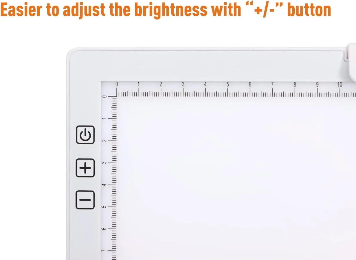 Rechargeable A4 LED Light Pad with Padded Case, YINGWOND Tracing Light Box w/Riser Stands and Paper Clip, 6 Levels of Brightness, Type-c Cable, Wireless Diamond Painting Light Board White