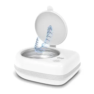 Rechargeable Ultrasonic Retainer Cleaner Machine | 50kHz 1.9 inch Ultra-Thin Portable | Night Guard Aligners Jewelry |6pcs Cleaner Tablets Included | Quick & Deep Clean Modes | FSA HSA Approved