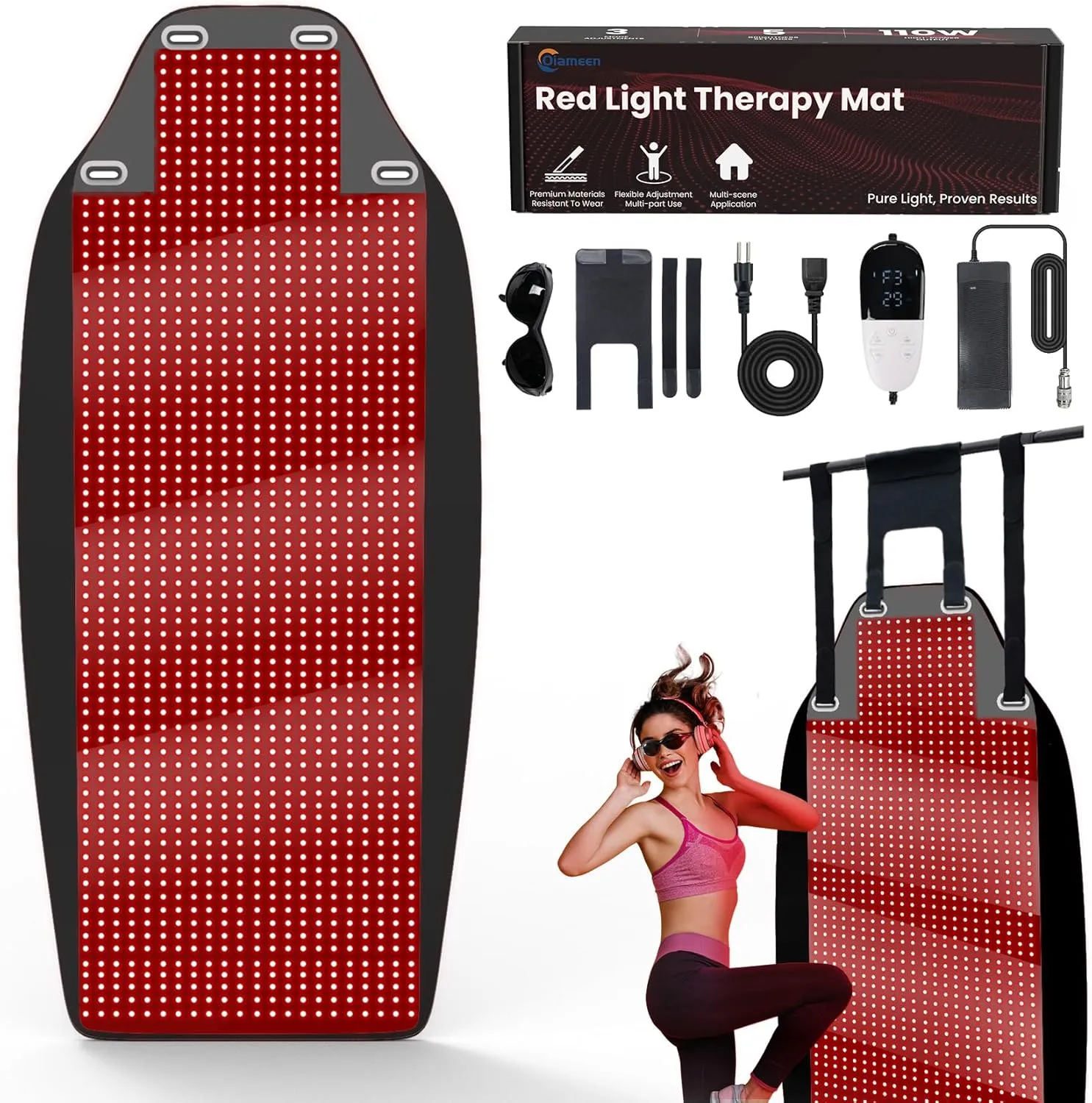Red Light Therapy Mat - 74*33.5in (Extra 20% Larger) Red Light Therapy Pad Blanket with 1443pcs LED Beads (660nm   Infrared 850nm), for Full Body Pain Relief, Improve Sleep, for Home, Travel