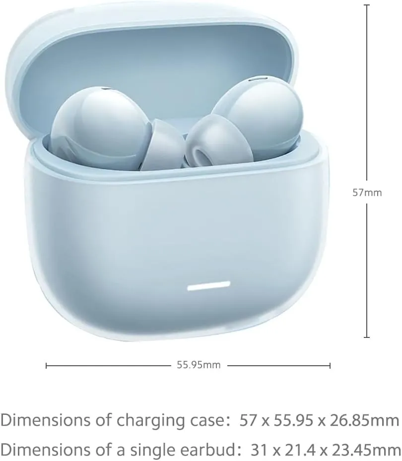 Redmi Buds 6 Lite - in-Ear Headphones, Dynamic 40dB Active Noise Cancellation, up to 37 Hours Battery Life, Titanium Membrane with 4 Sound Settings, AI Noise Cancellation, Google Fast Pair, Blue
