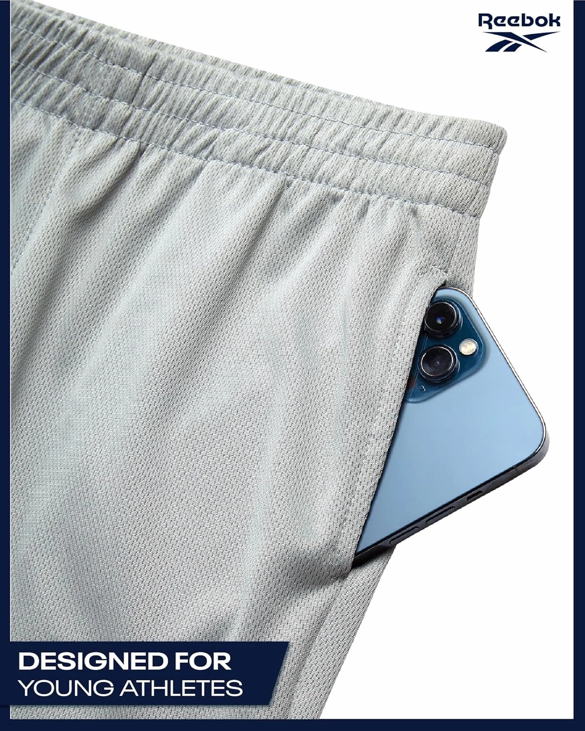 Reebok Boys Basketball Shorts 2 Pack – Mesh Athletic Shorts for Boys, Gym Shorts for Basketball, Running, and Everyday Play
