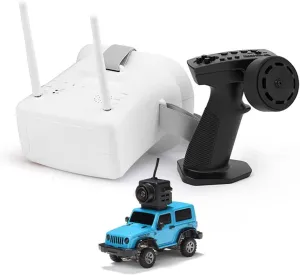 Remote Control Car, 1/64 Scale 2.4G Full Proportional RC Electric Mini Climbing Off-Road Vehicle Model, RC Mini Racing Car for Adults (RTR FPV Goggles Version/Blue), KXGIL44146U16OJ