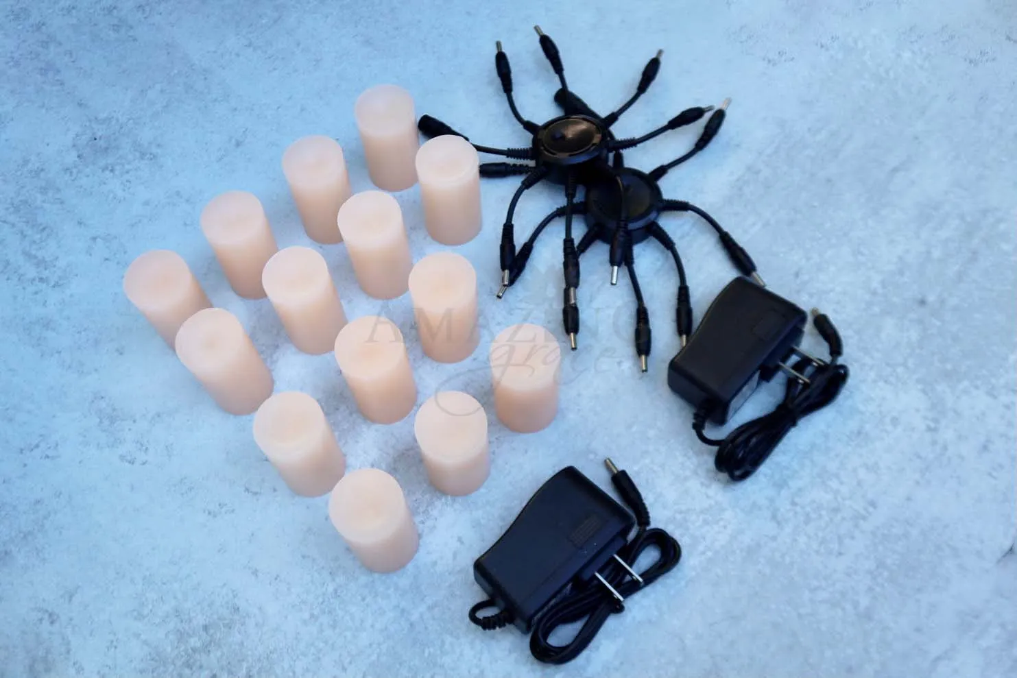 Remote Series: 2 Easy Group of 28 Rechargeable Candle Set Including 1X20 Port Charging Board and 1 Spyder Charging Station