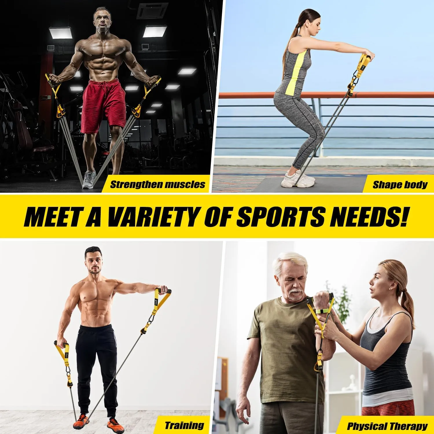 Resistance Bands, 350lbs/450lbs Heavy Exercise Bands with Handles, Workout Bands Set for Working Out Men, Fitness Weight Bands for Strength Training, Stretching, Slim, Physiotherapy