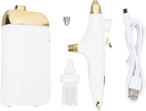 Respicefinem Oxygen Facial Airbrush Portable Makeup Skin Care Toner Nano Mist Sprayer Device Lady Gifts Black Set with Fine Atomization Non Slip Material Cordless Portable (White Set)