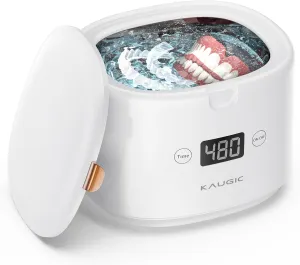 Retainer Cleaner with Upgraded MCU, 30W/45kHz Ultrasonic Frequency, 230ML Portable Retainer Cleaner Machine for Mouth Guards, Dentures, Night Guard, Aligner -White