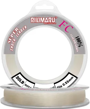 Rikimaru FC 100% Fluorocarbon Pure Shock Resistant, Sinks Faster Than Mono, Leader Material, 2LB-150LB