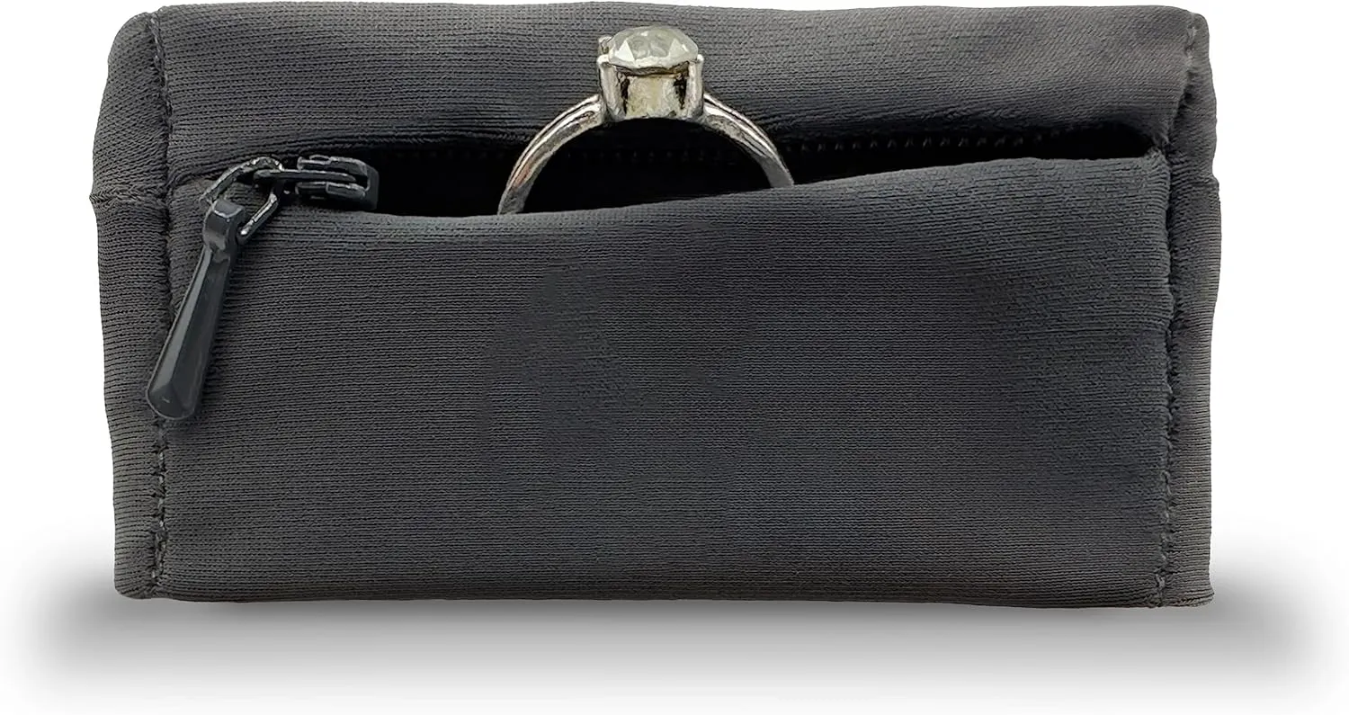 Ring Holder - Stylish Portable Wristband with Hidden Pocket for Men/Women, Discreet Jewelry Protector & Keeper, Key Holder, Gym Organizer, Travel & Fitness Accessories, Wedding Ring Storage