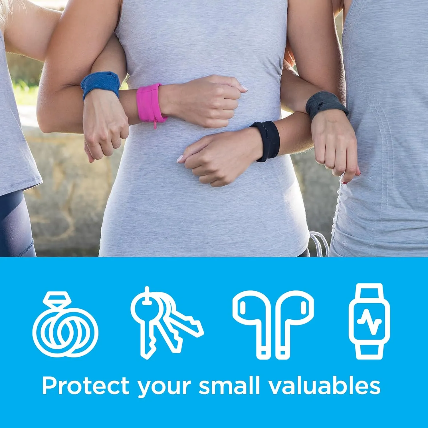 Ring Holder - Stylish Portable Wristband with Hidden Pocket for Men/Women, Discreet Jewelry Protector & Keeper, Key Holder, Gym Organizer, Travel & Fitness Accessories, Wedding Ring Storage