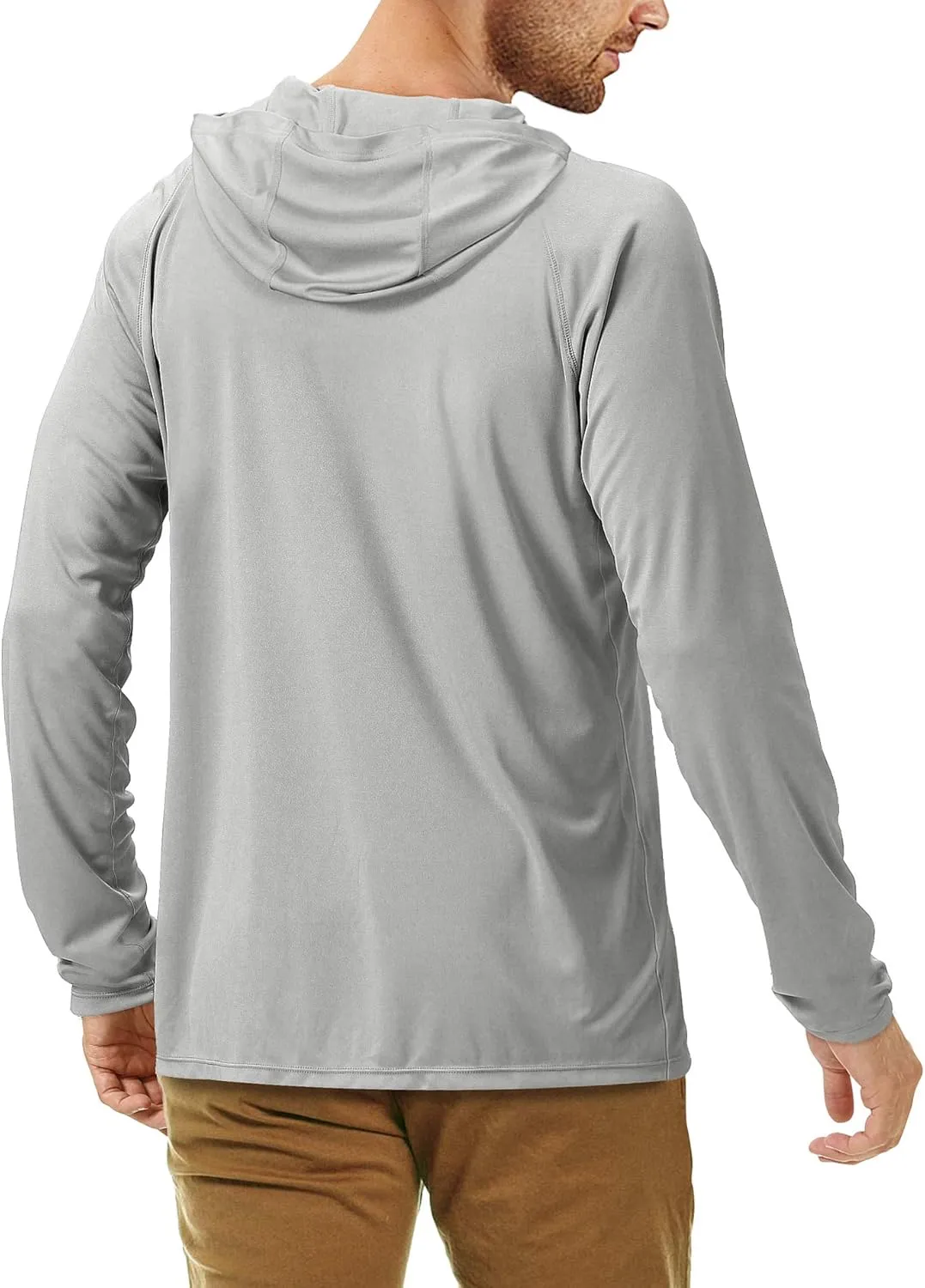 Roadbox UPF 50  Fishing Shirts for Men, Long Sleeve UV Sun Protection Hoodie, Outdoor Hiking Running Swimming Rash Guard