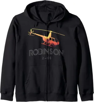 Robinson R44 Helicopter Helo Aviation Aviator Pilot Gift Zip Hoodie