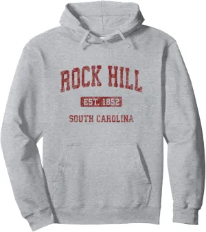 Rock Hill South Carolina SC Vintage Athletic Sports Design Pullover Hoodie