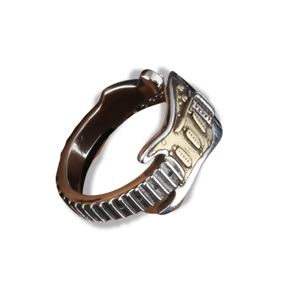 Rockstar Guitar Necklace   Free Adjustable Ring
