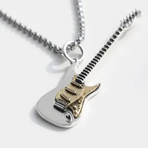 Rockstar Guitar Necklace   Free Adjustable Ring