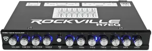 Rockville R7EQ 7 Band 1/2 Din Car Audio Equalizer, Front/Rear/Sub Outputs, Adjustable Frequencies, LED Indicators, Perfect for Car Audio Enthusiasts