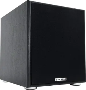 Rockville Rock Shaker 10" 600W Powered Home Theater Subwoofer, Deep Bass, Adjustable Crossover, Compact Design, Perfect for Movies and Music