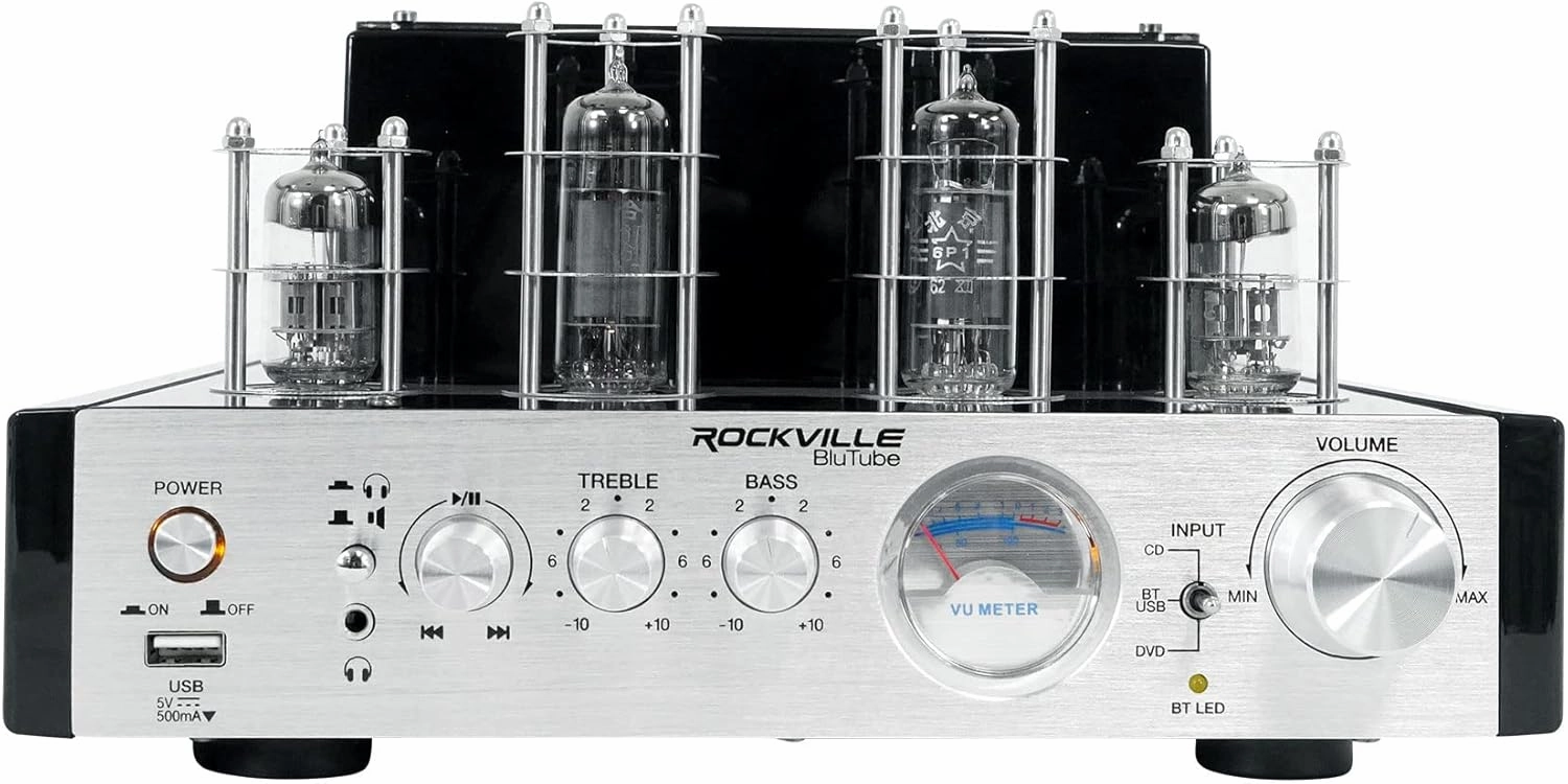 Rockville BluTube 70W Tube Amplifier Home Theater Stereo Receiver with Bluetooth, USB - Perfect for Audiophile Music, Home Theater & Gaming