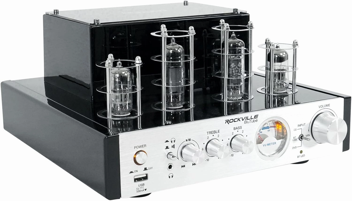 Rockville BluTube 70W Tube Amplifier Home Theater Stereo Receiver with Bluetooth, USB - Perfect for Audiophile Music, Home Theater & Gaming