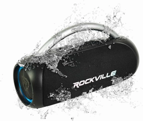 Rockville RPB-D3 30W Portable Bluetooth Speaker, Water Resistant, TWS Pairing, LED Lights, Long Battery Life, Perfect for Parties and Outdoor Adventures