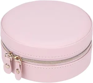 Round Jewelry Storage Box Portable Travel Jewelry Organizer Box Small Earrings Ring Lipstick Storage Bag (Color : E, Size : 11 * 5.2cm) (D 11 * 5.2cm)