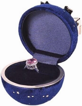 Round Bowknot Star Corduroy Ring Box Bowknot Ring Box for Wedding,Proposal Jewelry Gift Case (Dark Blue Ring box)