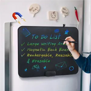 ROYALITA 20-Inch LCD Writing Tablet for Kids & Adults, Large Rechargeable Writing Board Note Board for Fridge, Built-in Magnets & Instant Erase, Dry-Erase & Sticky Note Alternative for Home & Office