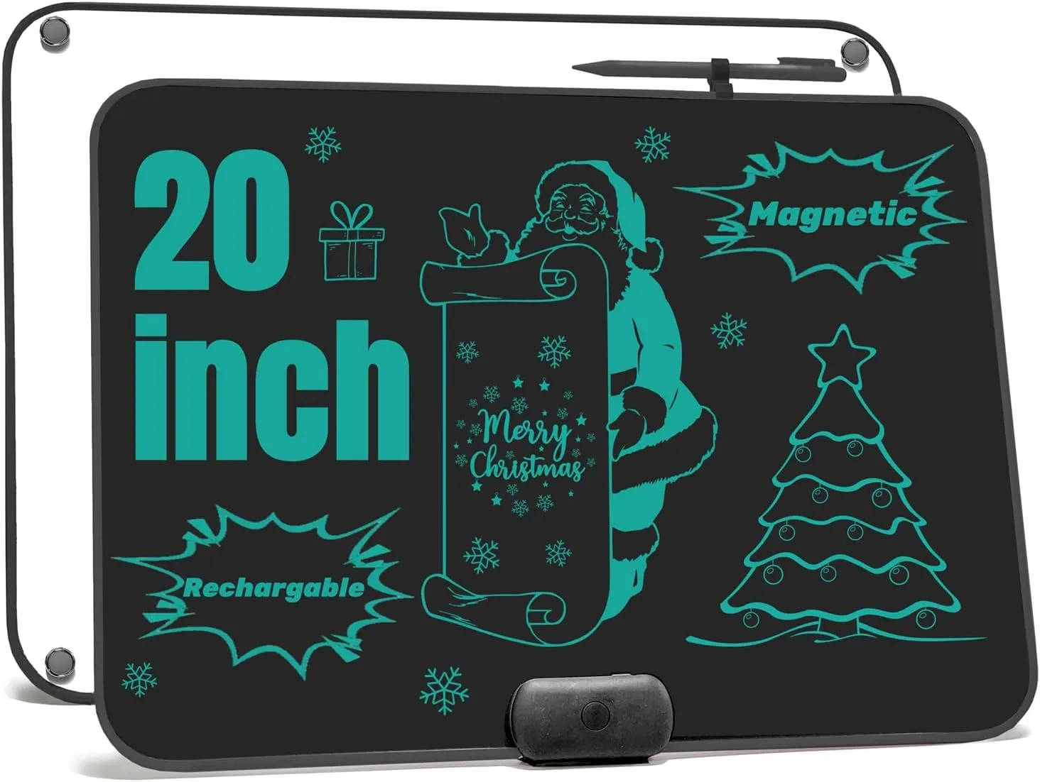ROYALITA 20-Inch LCD Writing Tablet for Kids & Adults, Large Rechargeable Writing Board Note Board for Fridge, Built-in Magnets & Instant Erase, Dry-Erase & Sticky Note Alternative for Home & Office