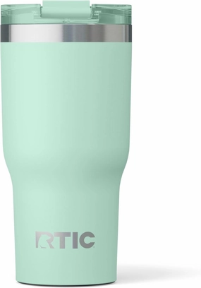 RTIC 20oz Essential Tumbler with Lid, Insulated, Stainless Steel, Metal, Double Wall Vacuum-Insulation, Ceramic Lined, Travel Cup for Iced Coffee, Tea, Hot and Cold Drink, Fresh Mint