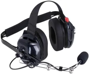 Rugged Radios H42-CF Carbon Fiber Behind The Head Two-Way Radio Headset with Dynamic Noise Cancelling Microphone, Push to Talk, and 3.5mm Input Jack for Music & MP3 Players