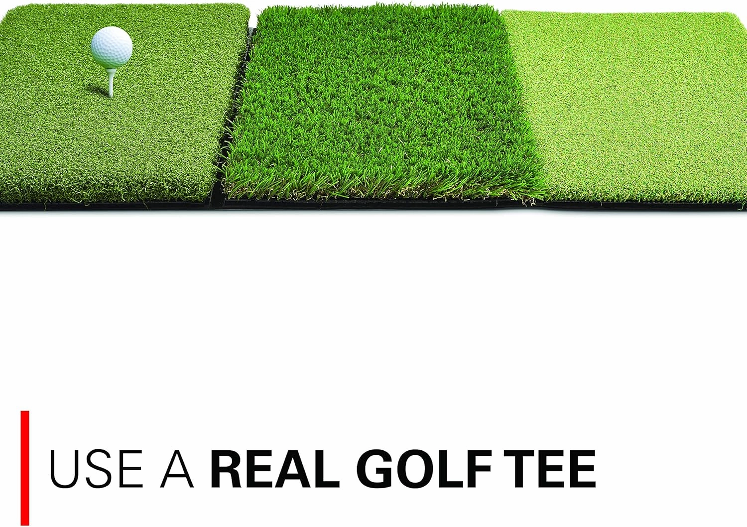 Rukket Tri-Turf Golf Hitting Mat Attack, Portable Driving, Chipping, Training Aids for Backyard with Adjustable Tees and Foam Practice Balls