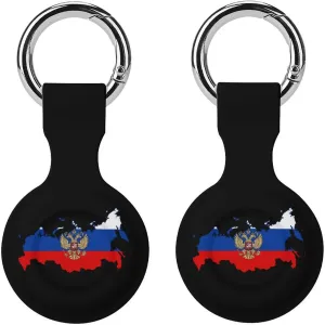 Russian Eagle Map of Russia Fashion Anti-Scratch Protective Case Cover Compatible with AirTag with Keychain