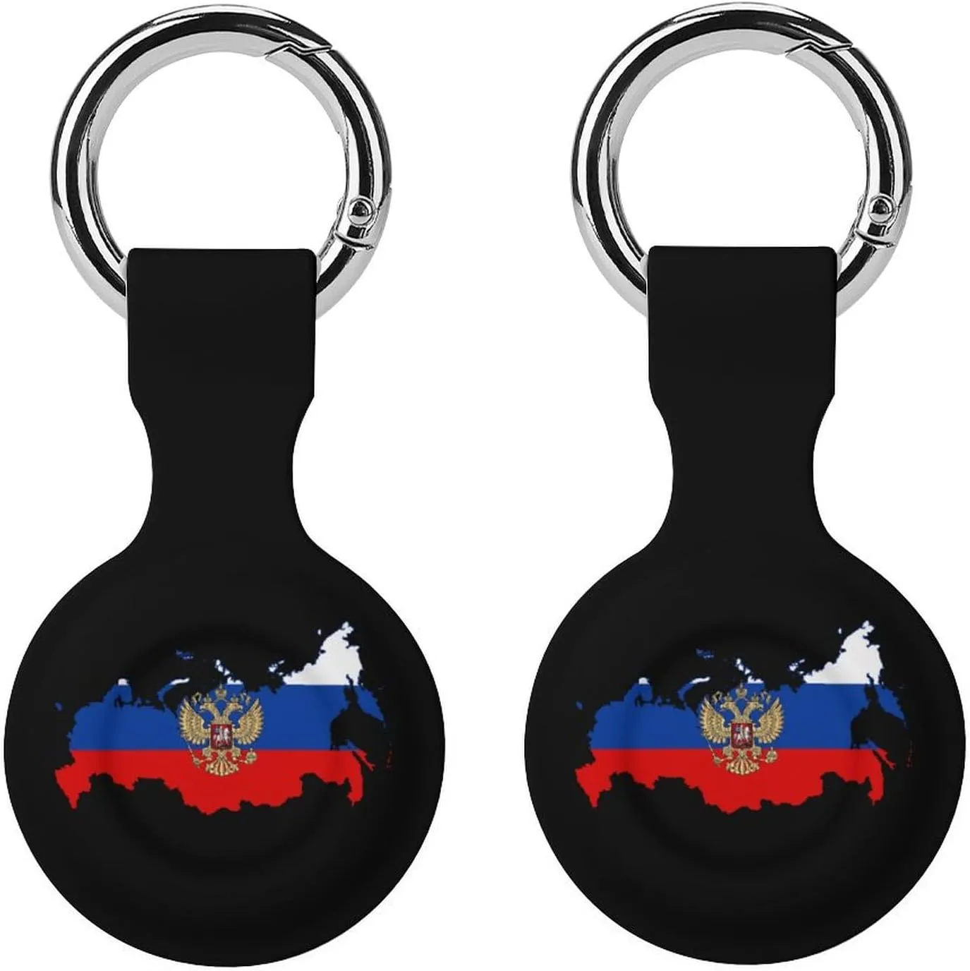 Russian Eagle Map of Russia Fashion Anti-Scratch Protective Case Cover Compatible with AirTag with Keychain