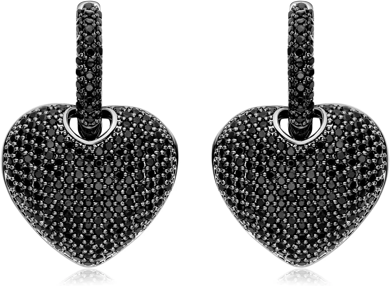 S925 Sterling Silver Heart Dangle Drop Hoop Earrings for Women Multicolored Crystal Cubic Zirconia Purple Amethyst Dangling Earrings Fine Jewelry Gifts for Her