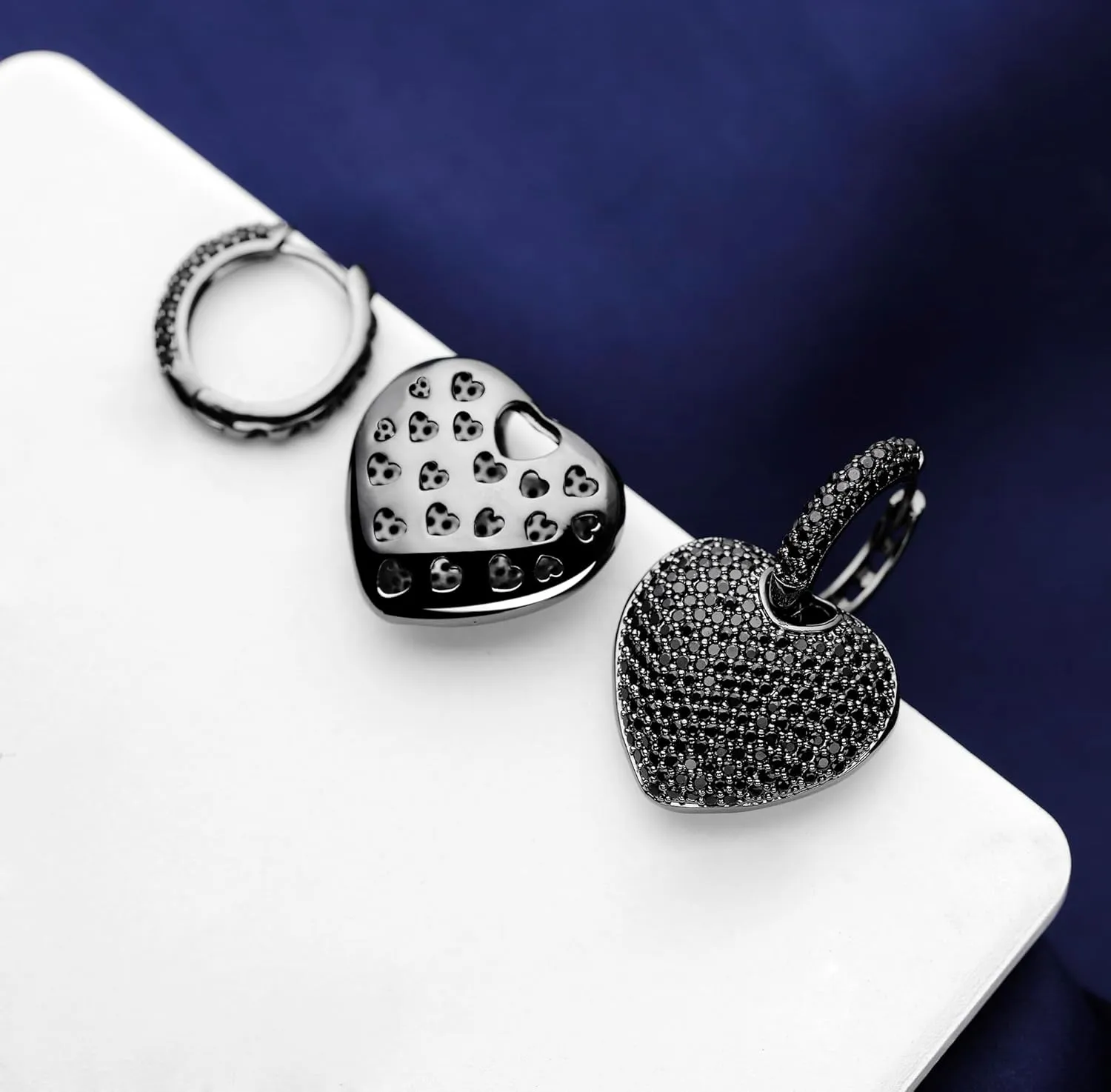 S925 Sterling Silver Heart Dangle Drop Hoop Earrings for Women Multicolored Crystal Cubic Zirconia Purple Amethyst Dangling Earrings Fine Jewelry Gifts for Her