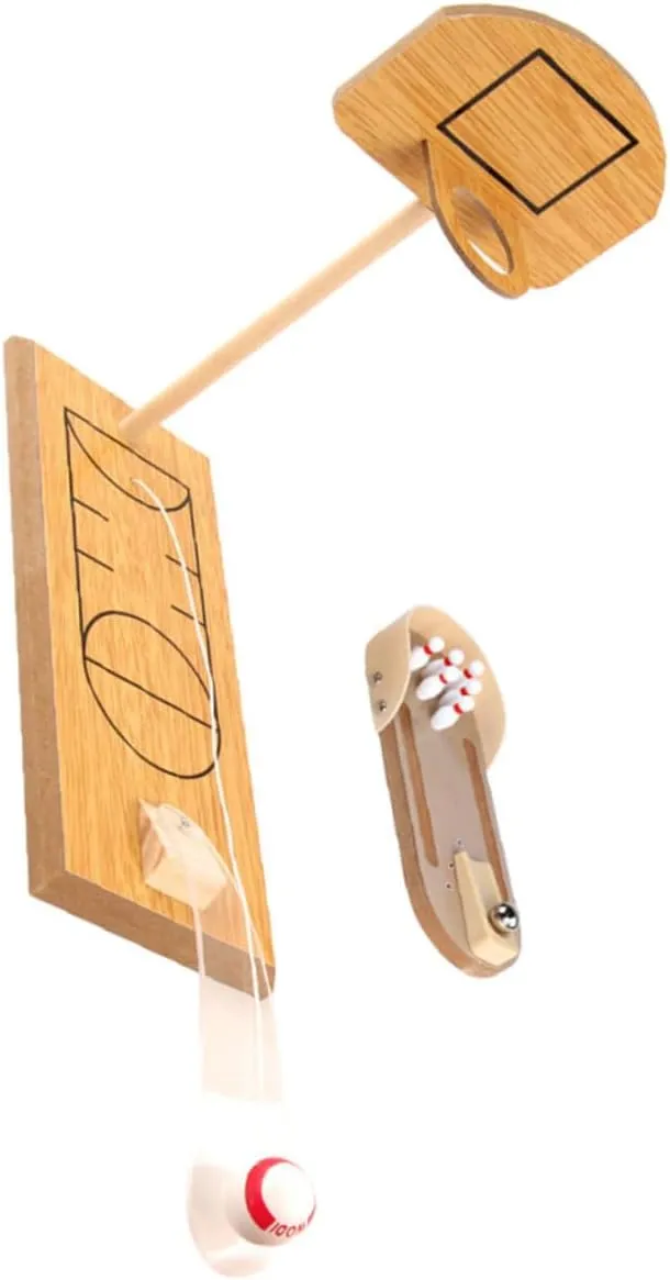 Safe and 2 Sets Mini Bowling Game Desktop Basketball Toy for Family Fun Great Present for Boys and Girls Teens and Adults