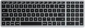Satechi Slim X2 Bluetooth Backlit Keyboard With Numeric Keypad Illuminated Keys & Multi-Device Sync for M2/M1 MacBook Pro/Air, iPad Pro/Air, Mac Mini, iMac (Space Gray)