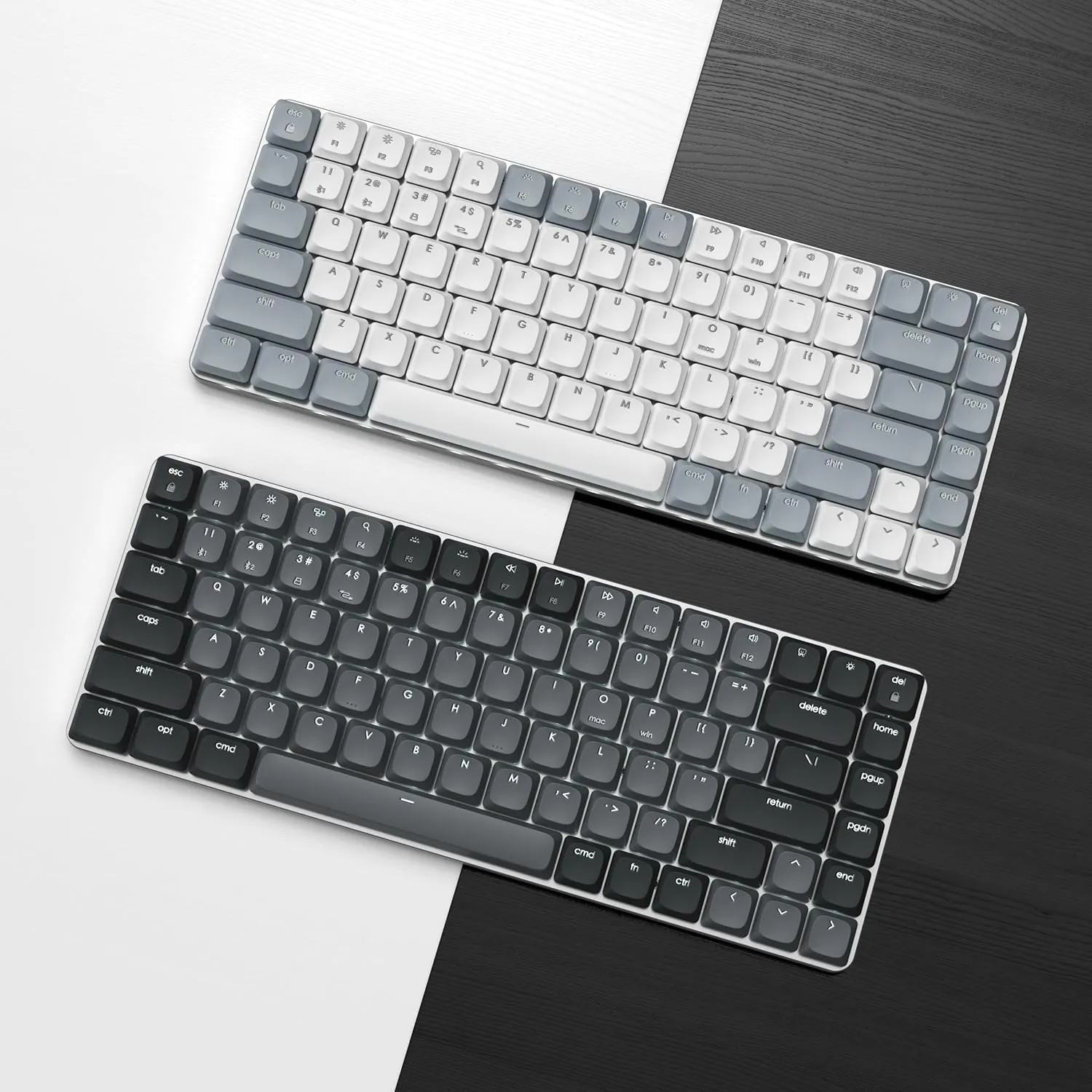 Satechi SM1 75% Mechanical Keyboard, LED Backlit Bluetooth Keyboard, 84 Keys Compact Wireless Key Board, Gaming Key Board for Mac and Windows - Dark Gray/Gray