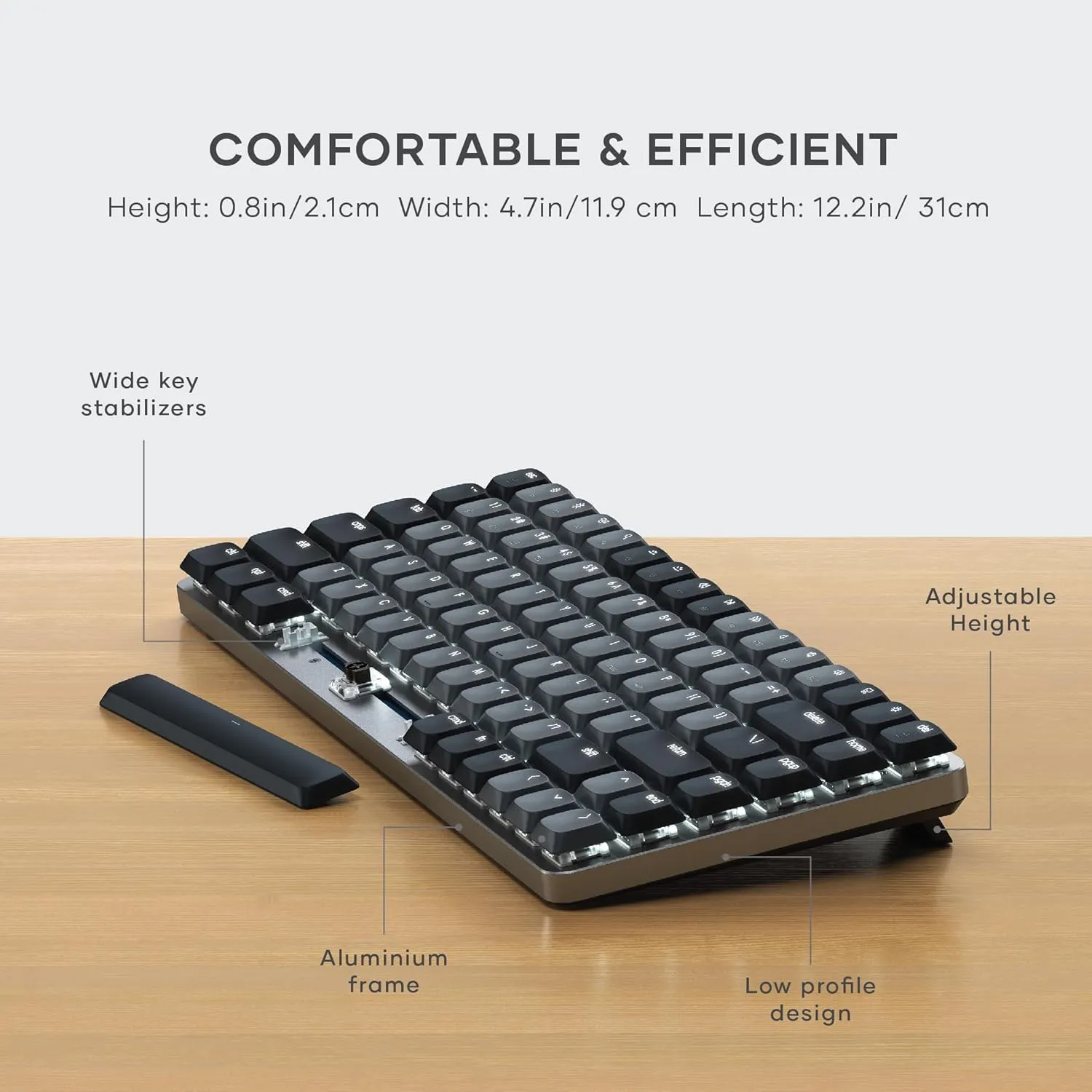 Satechi SM1 75% Mechanical Keyboard, LED Backlit Bluetooth Keyboard, 84 Keys Compact Wireless Key Board, Gaming Key Board for Mac and Windows - Dark Gray/Gray