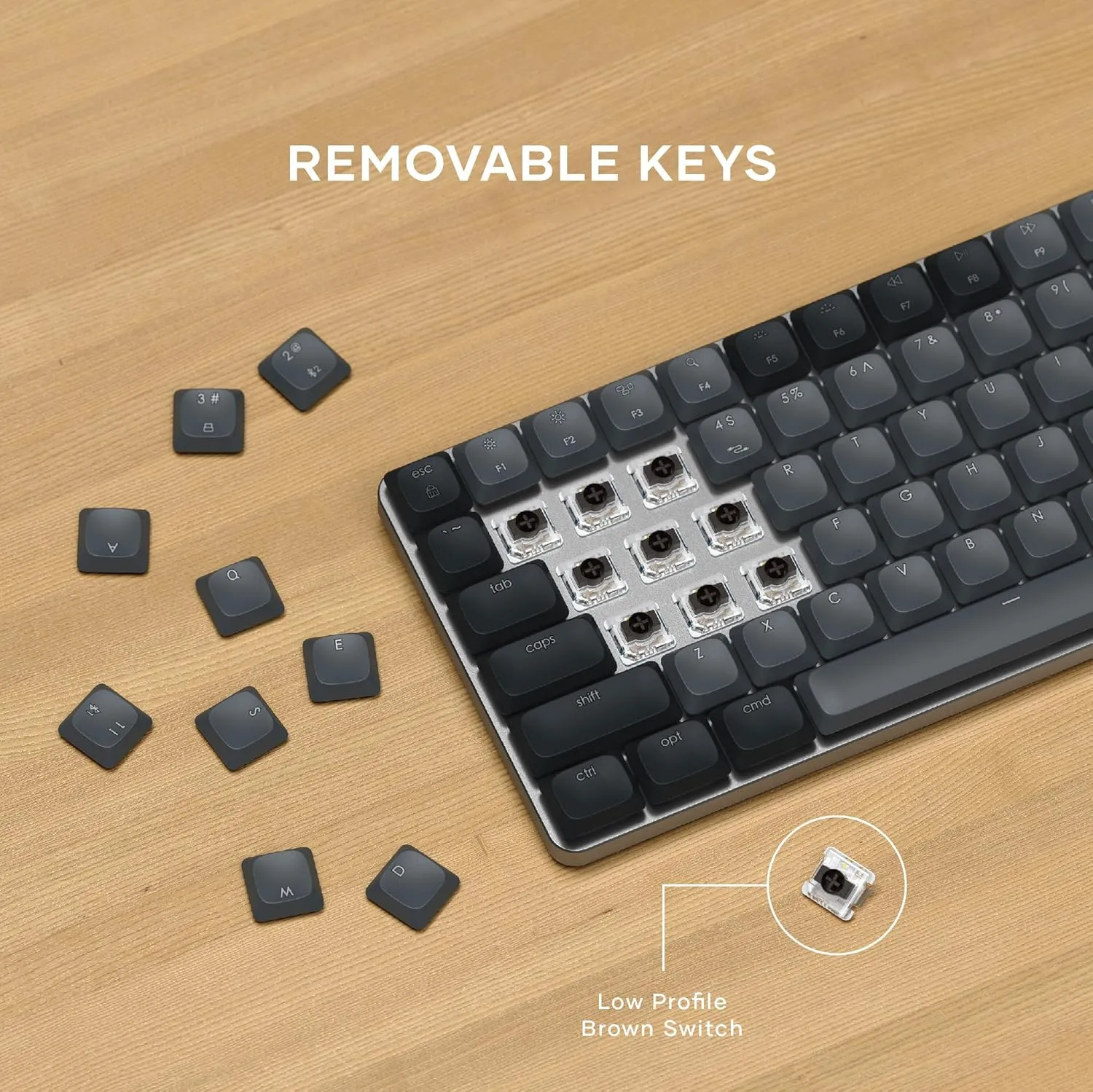 Satechi SM1 75% Mechanical Keyboard, LED Backlit Bluetooth Keyboard, 84 Keys Compact Wireless Key Board, Gaming Key Board for Mac and Windows - Dark Gray/Gray