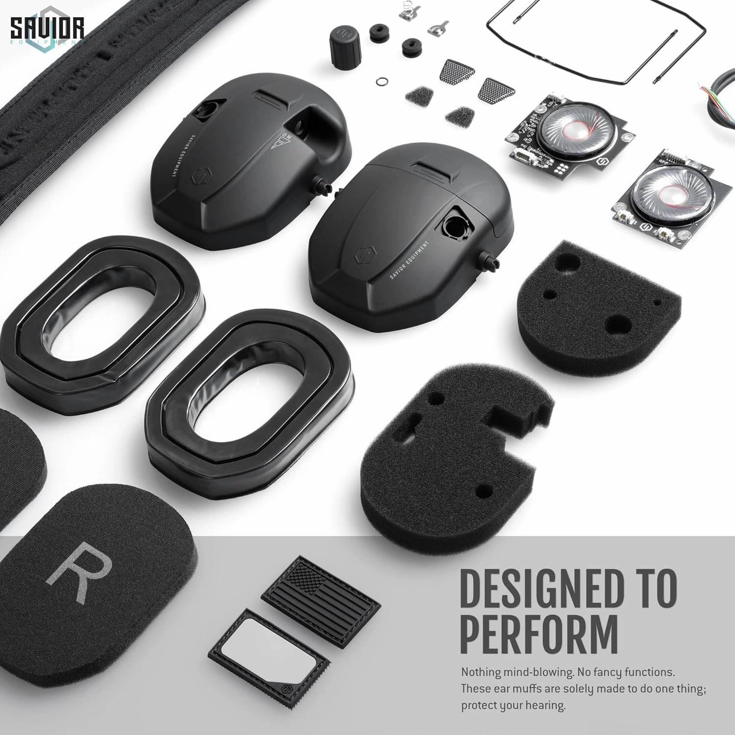 Savior Equipment Apollo Electronic Earmuffs for Shooting w/Gel Ear Pads, 24dB NRR, Noise Cancelling Ear Protection Headset