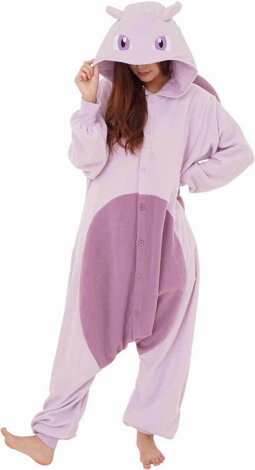 SAZAC Pokemon Mewtwo Kigurumi - Luxurious Adult Onesie Halloween Costume | Pokemon Pajamas | Easy Care, Durable Cosplay